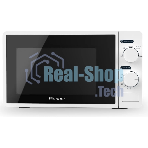 Микроволновая печь Pioneer MW205M белый, 20 л, 700 Вт, переключатели - поворотный механизм