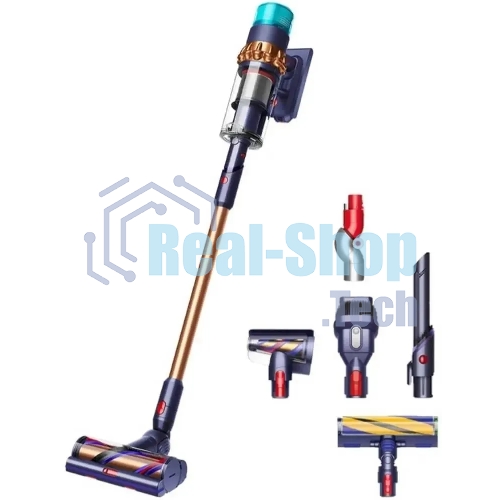 Пылесос вертикальный Dyson SV23 GEN5 DT ABS желтый/синий, питание от аккумулятора, 262 Вт, уборка сухая, пылесборник 0.77 л, работа от АКБ max 70 мин.