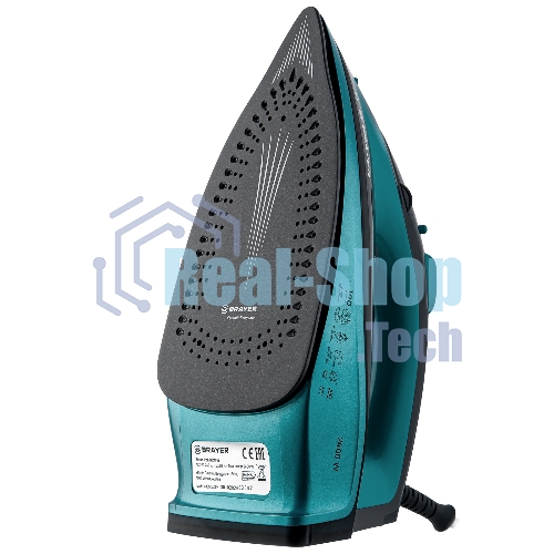 Утюг BRAYER BR4019 голубой/черный, 2400 Вт, 25 г/мин, 140 г/мин, 320 мл
