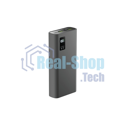 Портативный аккумулятор OLMIO QR-20, 20000mAh, 22.5W, QuickCharge3.0/PowerDelivery, LCD, серый