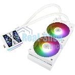 Водяное охлаждение для процессора Thermalright Grand Vision 240 (240mm, LED, White, ARGB/Fans: 2x120mm, 80.45CFM, 29.4dBA, 2150RPM/Pump height 72.5mm, 6400RPM, Rad thickness 27mm/S: 1700, 1200, 1851, 115X, 2011, 2066, AM5, AM4)
