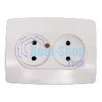 Розетка ЭРА 2X2P, 16A-250В, IP20, белый (10/100/1600)