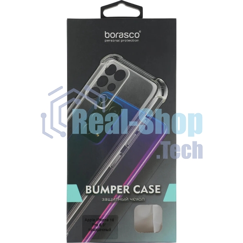 Чехол Bumper Case для Apple iPhone 16 Pro прозрачный, Borasco