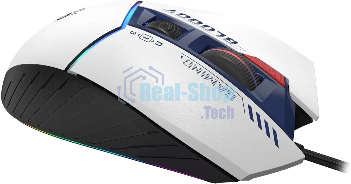 Мышь беспроводная A4Tech Bloody W95 Max Sports синий/белый оптическая (12000dpi) USB (10but)