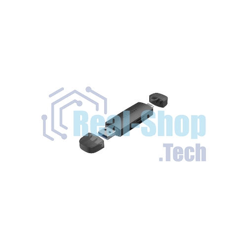 Кард-ридер Vention CLKB0/черный/SD,SDHC,SDXC,TF,micro-SD,micro-SDXC,miсro-SDHC/USB 3.0/Type C/OTG/пластик