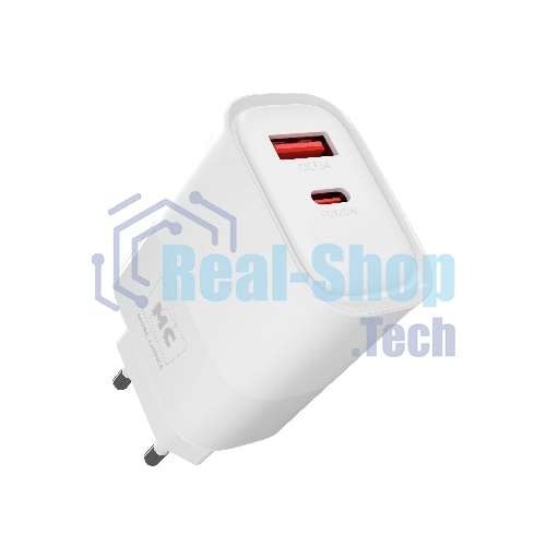 Сетевое зарядное устройство MORE CHOICE NC81i СЗУ 1USB+1Type-C 3.0A PD 20W+ QC3.0, белый