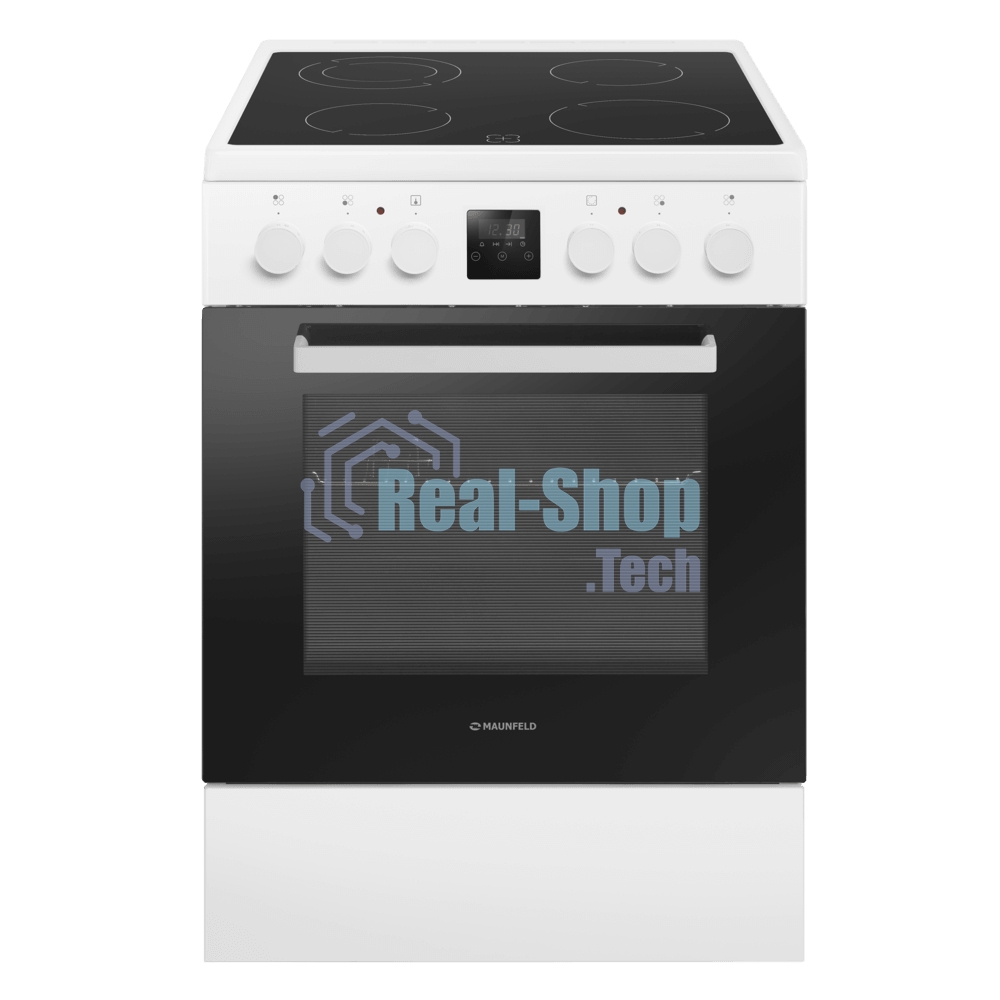 Плита электрическая Maunfeld MEC67CW08TD белый, конфорок 4 шт, духовка 59 л, 60 см x 85 см x 60 см