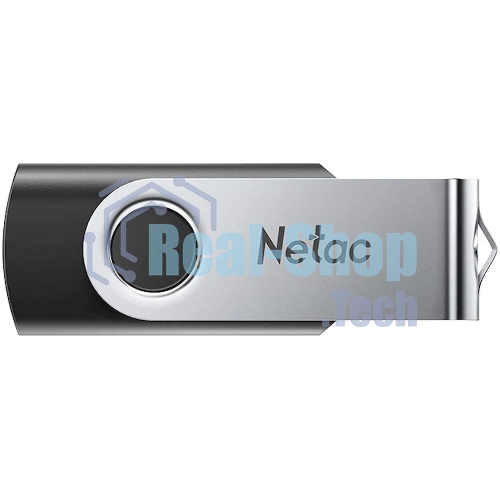 Флешка USB Netac U505 (NT03U505N-008G-20BK), 8Gb, USB 2.0, R/W 70/30, черный/серебристый