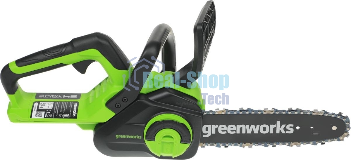 Цепная пила аккумуляторная GreenWorks G24CS25K4, 24V, 25 см, c АКБ 4А·ч и ЗУ (2007707UB)