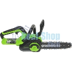 Цепная пила аккумуляторная GreenWorks G24CS25K4, 24V, 25 см, c АКБ 4Ач и ЗУ (2007707UB)