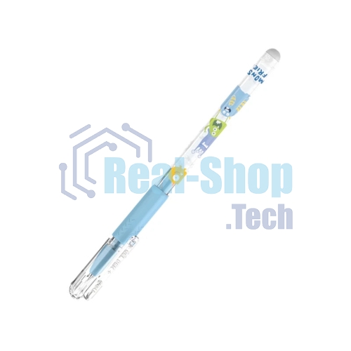 Ручка гелевая Deli EG101-BL прозрачный, d=0.5мм, синие чернила, игловидный пишущий наконечник, резиновая манжета