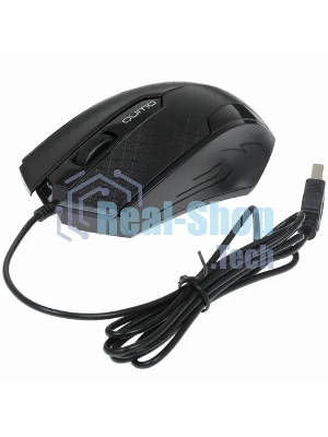 Мышь проводная Qumo Office M14 черный, 1000 dpi, USB, кнопки - 3
