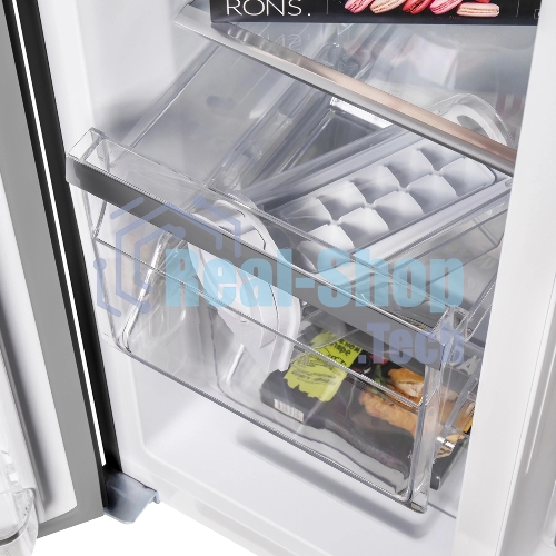 Холодильник Maunfeld MFF177NFB Slim Inverter черный двухкамерный 352/198л морозилка слева, No Frost, Side by Side