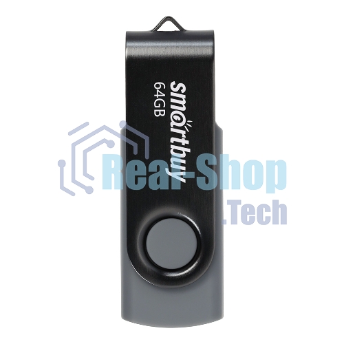 Флешка USB Smartbuy Twist black (SB064GB2TWK), 64Gb, USB 2.0, R/W 20/10, черный