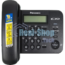 Телефон проводной Panasonic KX-TS2356RUB черный АОН,Caller ID,ЖКД,блокировка набора,выключение микрофона