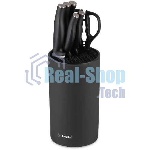 Набор кухонных ножей Rondell Florett RD-1582, черный