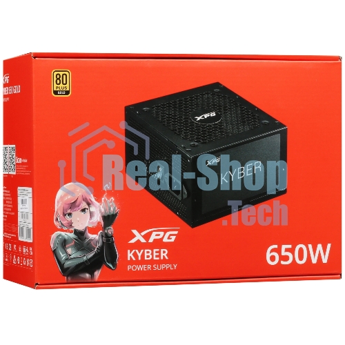 Блок питания ADATA XPG KYBER 650 RTL (KYBER650G-BKCEU), 650Вт, 80 PLUS Gold, 120мм, черный