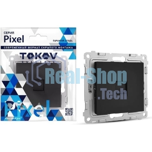 Розетка телефонная 1-м TOKOV ELECTRIC СП Pixel RJ11 механизм карбон