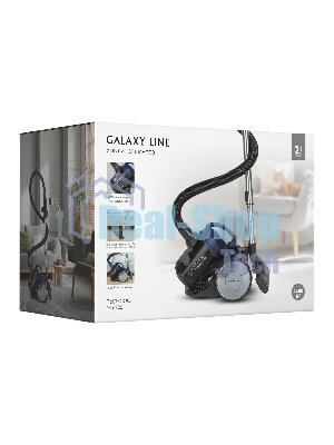 Пылесос Galaxy GL 6226 черный/синий, 320/2400 Вт, уборка сухая, пылесборник контейнер 2 л
