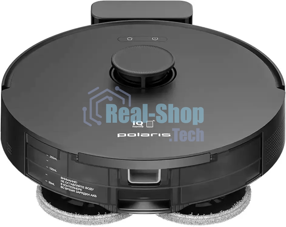 Робот-пылесос Polaris IQ Home PVCR 4750 черный, 5000 мAч Li-ion, уборка сухая/влажная, пылесборник контейнер 0,22 л