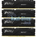 Оперативная память Kingston Fury Beast, DDR5, 64Gb (4x16GB), 6000MHz, CL40, DIMM, с радиаторами, черный