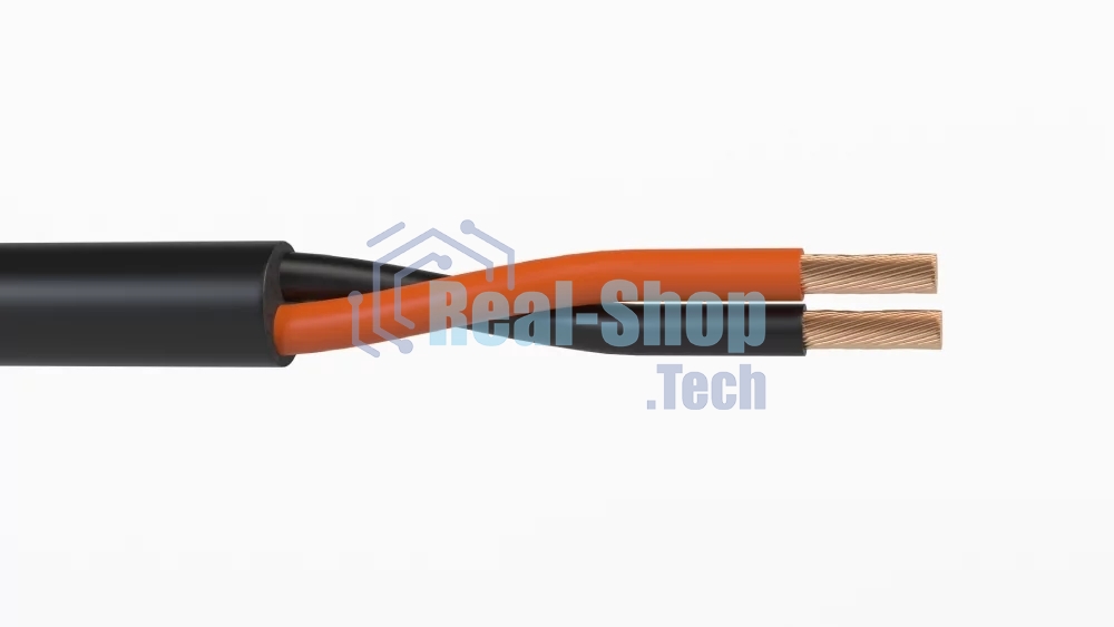 Кабель акустический 300 м, 16 AWG FRNC/LSZH, 1,5 мм2, диаметр 7мм, экран, медь 28 x 0,25 мм, черный, бухта