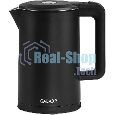 Электрочайник Galaxy GL 0323 черный, 1.7 л, 2000 Вт, скрытый нагревательный элемент