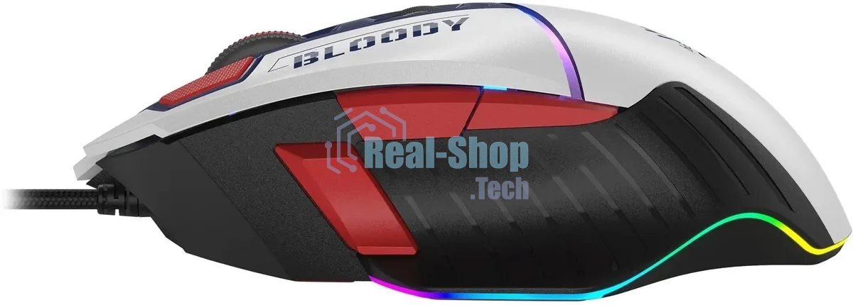 Мышь беспроводная A4Tech Bloody W95 Max Sports синий/белый оптическая (12000dpi) USB (10but)