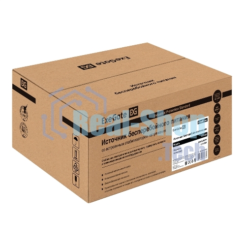 Комплект Источник бесперебойного питания EX295992RUS + батарея 45Aч EX285666RUS 1шт (инвертор, синус, для котла, PF=1, настенный) ExeGate IdealSine SR-600.LCD.2SH <600VA/600W, чистая синусоида, цветной LCD-дисплей, 2*Schuko, крепление настенное, черный> + батарея ExeGate HRL 12-45 (12В, 45А·ч) 1шт