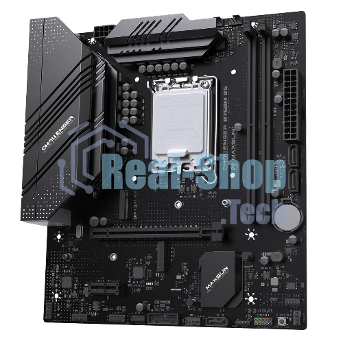 Материнская плата Maxsun Challenger B760M D5 WIFI, LGA 1700, Intel B760, 2xDDR5, 3xSATA, 2xM.2, 1xPCIe 4.0 x16, 1xPCIe 4.0 x1, 1xHDMI, 1xVGA, 1x 1Gb LAN, 2xUSB-A 3.2 Gen 1, 2xUSB-A 2.0, 3x3.5 мм, 5.1, mATX