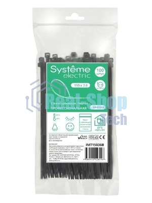 Стяжка кабельная SE IMT15036B 150х3.6 черный (уп.100 шт)