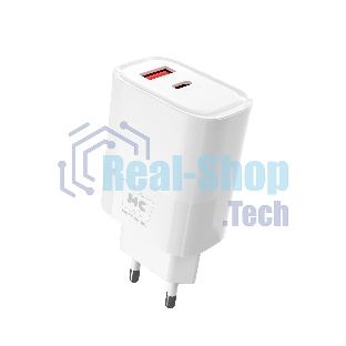 Сетевое зарядное устройство MORE CHOICE NC81i СЗУ 1USB+1Type-C 3.0A PD 20W+ QC3.0, белый