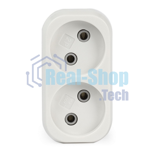 Плоский разветвитель Smartbuy (SBE-10-A02-2) 2 гнезда без заземления плоский 10А 250B