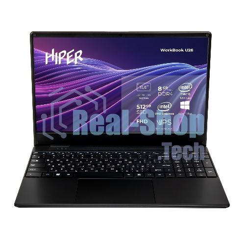 Ноутбук Hiper Workbook U26 серый U26-15FII3123R8S2WPG 15.6