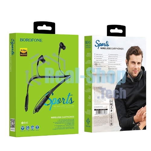 Наушники TWS Borofone BE45 черный, вкладыши, Bluetooth, сенсорное управление, до 3 ч