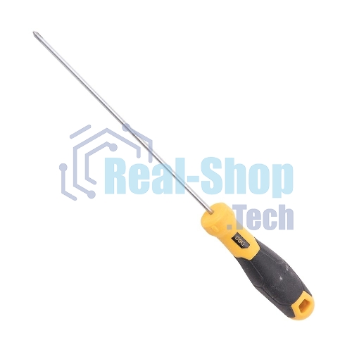 Крестовая отвертка Deli DL633150 PH0x150мм CR-V, Двухкомпонентная ручка. Хромированная.