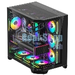 Компьютерный корпус Formula V Line Crystal Z6 Black, ATX, Left & Front & Bevel side Tempered Glass, TYPE-C*1, USB3.0*2
