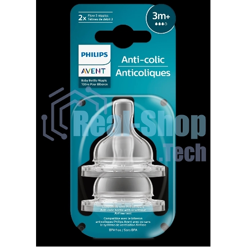 Соска для бутылочки Philips Anti-colic 3+ мес., 2 шт.