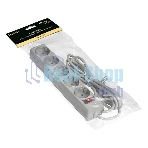 Удлинитель Exegate EC-5-1.8G (EX285798RUS), серый, 1,8 м, евровилка с заземлением, 5 евророзеток с заземлением, 2200 Вт