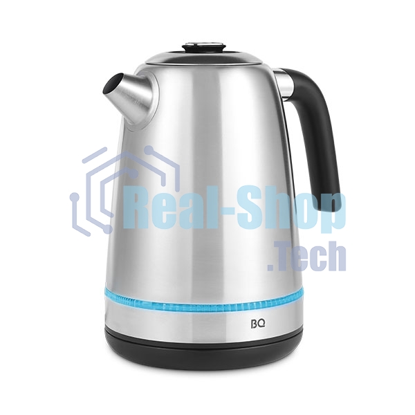 Электрочайник BQ KT1725SW стальной/черный, 1.7 л, 2200 Вт, скрытый нагревательный элемент