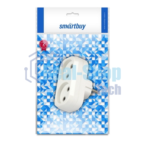 Плоский разветвитель Smartbuy (SBE-10-A02-2) 2 гнезда без заземления плоский 10А 250B