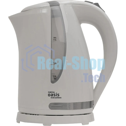 Чайник электрический Oasis K-2PW 1.7 л, 2200 Вт, белый корпус: пластик