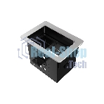 Прямоугольный металлический корпус Wize Pro WRTS-06BOX-S для модульной системы врезного лючка в стол с убирающейся крышкой для установки до 6 модулей-вставок, преустановленная рамка, серебристый