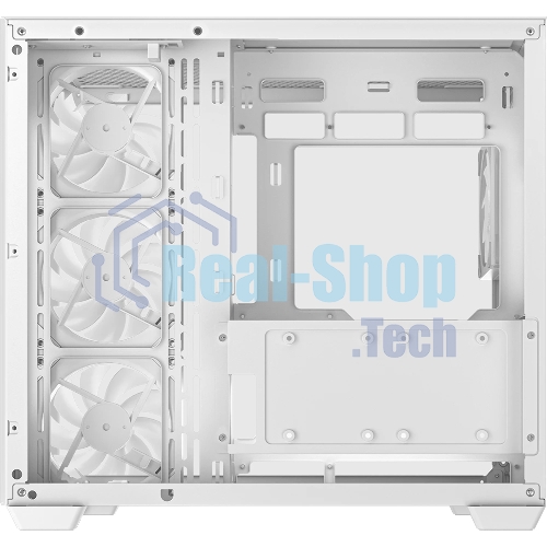 Компьютерный корпус Deepcool CG530 4F WH без БП, боковое окно (панорама), 3x120мм ARGB Reverce вентилятора на боковой стенке, 1x120мм ARGB вентилятор сзади, белый, ATX