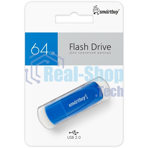 Флешка USB Smartbuy Scout Blue (SB064Gb2SCB), 64Gb, USB 2.0, R/W 15/8, синий