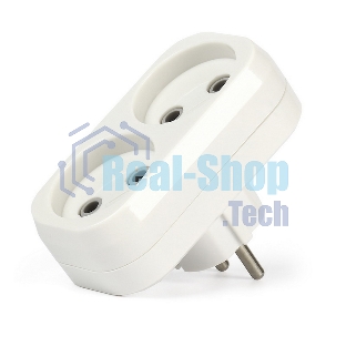 Плоский разветвитель Smartbuy (SBE-10-A02-2) 2 гнезда без заземления плоский 10А 250B