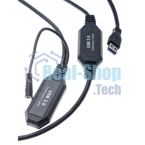 Кабель-адаптер USB3.0-repeater, удлинительный активный Am-->Af 10м VCOM