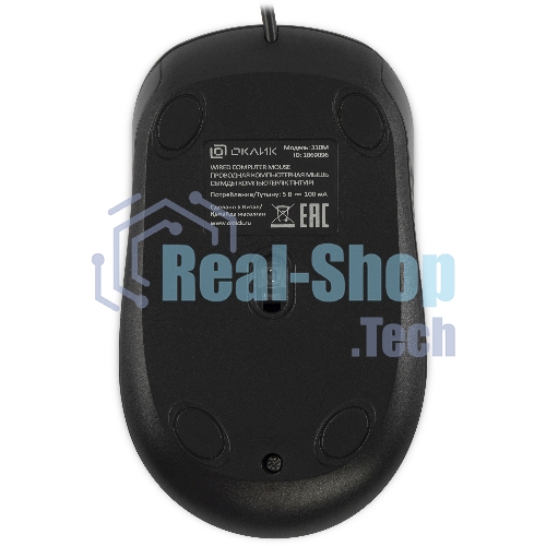 Мышь проводная Oklick 310M черный/серый, 2400 dpi, USB, кнопки - 4