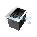 Прямоугольный металлический корпус Wize Pro WRTS-06BOX-S для модульной системы врезного лючка в стол с убирающейся крышкой для установки до 6 модулей-вставок, преустановленная рамка, серебристый