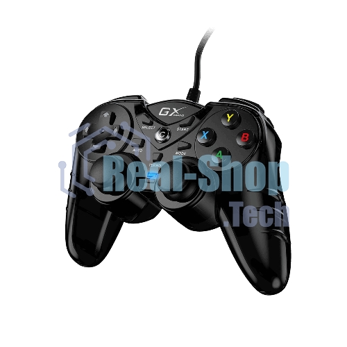 Геймпад Genius GX-17UV, (PC, PlayStation 3), two vibration motors, 2 joysticks, cable: 1.8 m, color: черный